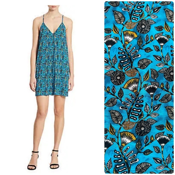 Alice Olivia Fan Floral Laguna Fierra Spring Silk Blend Mini Tank Dress Sz S - Picture 1 of 11